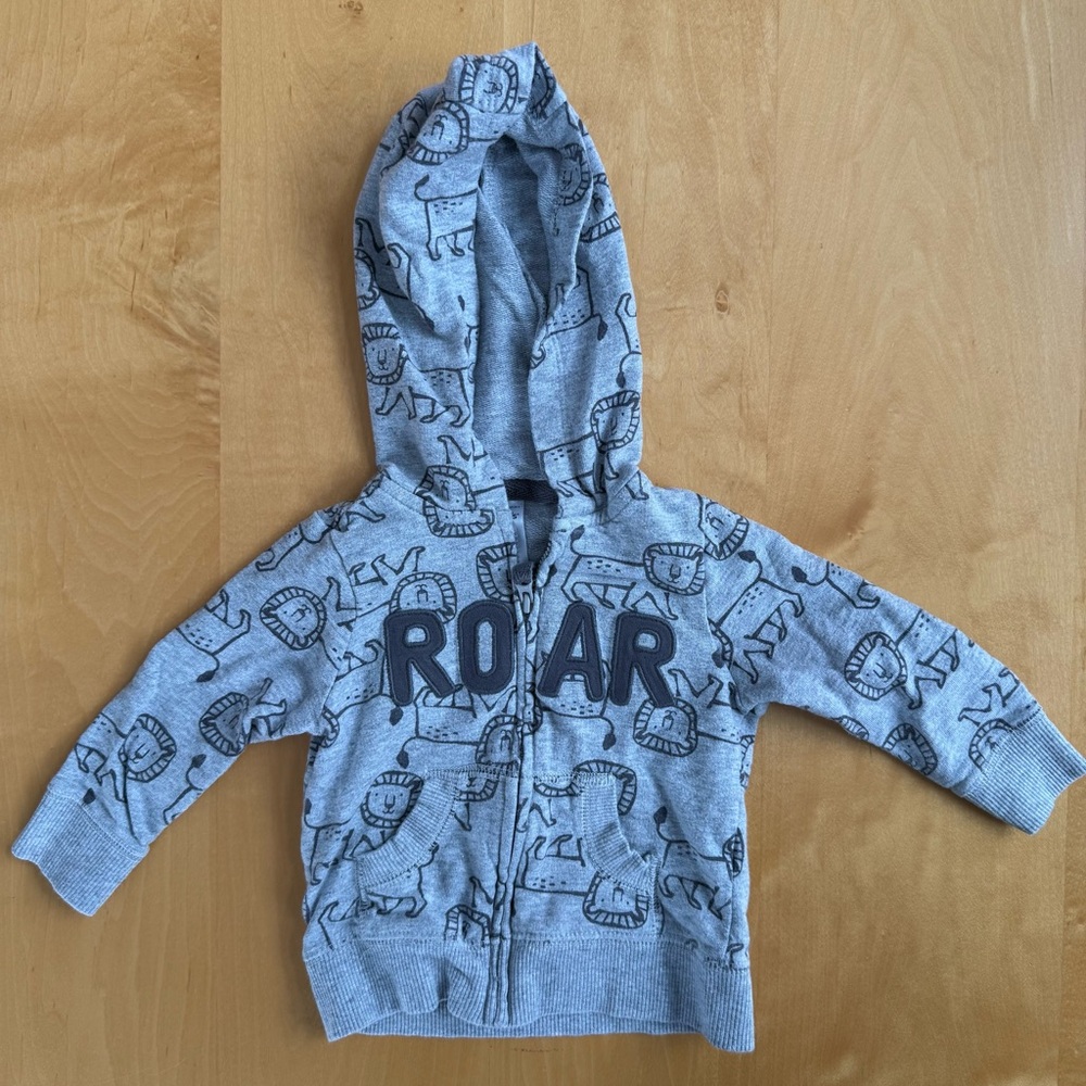 Carter's Gray Roar Lion Hoodie